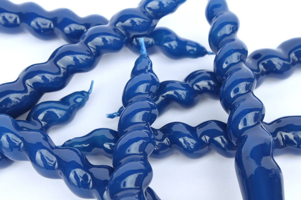 Spiral Taper Candle | Navy