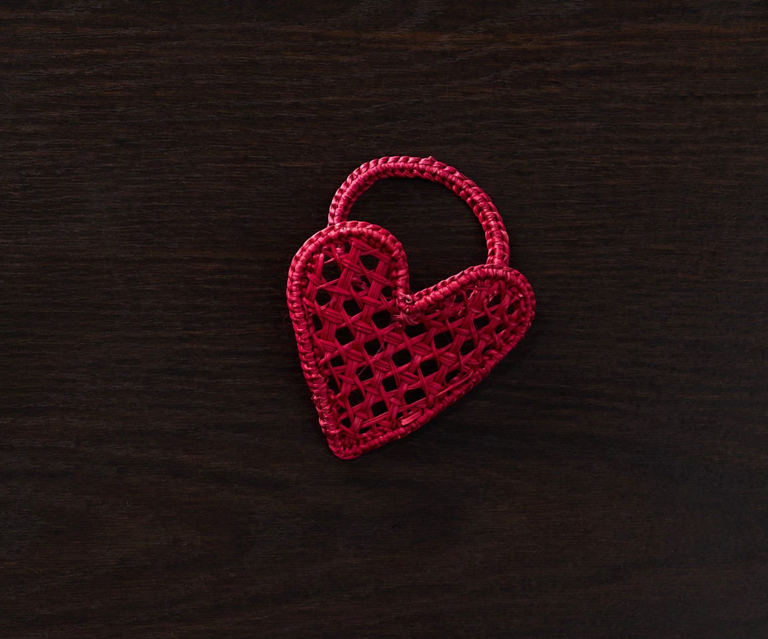 Handwoven Heart Napkin Rings – Set of 4 Palm Napkin Holders