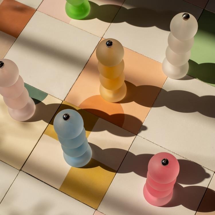 Clear Frosty Bobbin Salt or Pepper Mill