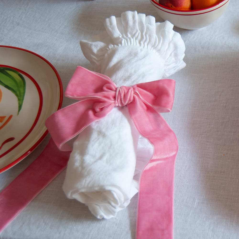 Velvet Decorative Bow - Peony Crush (Set of 4)