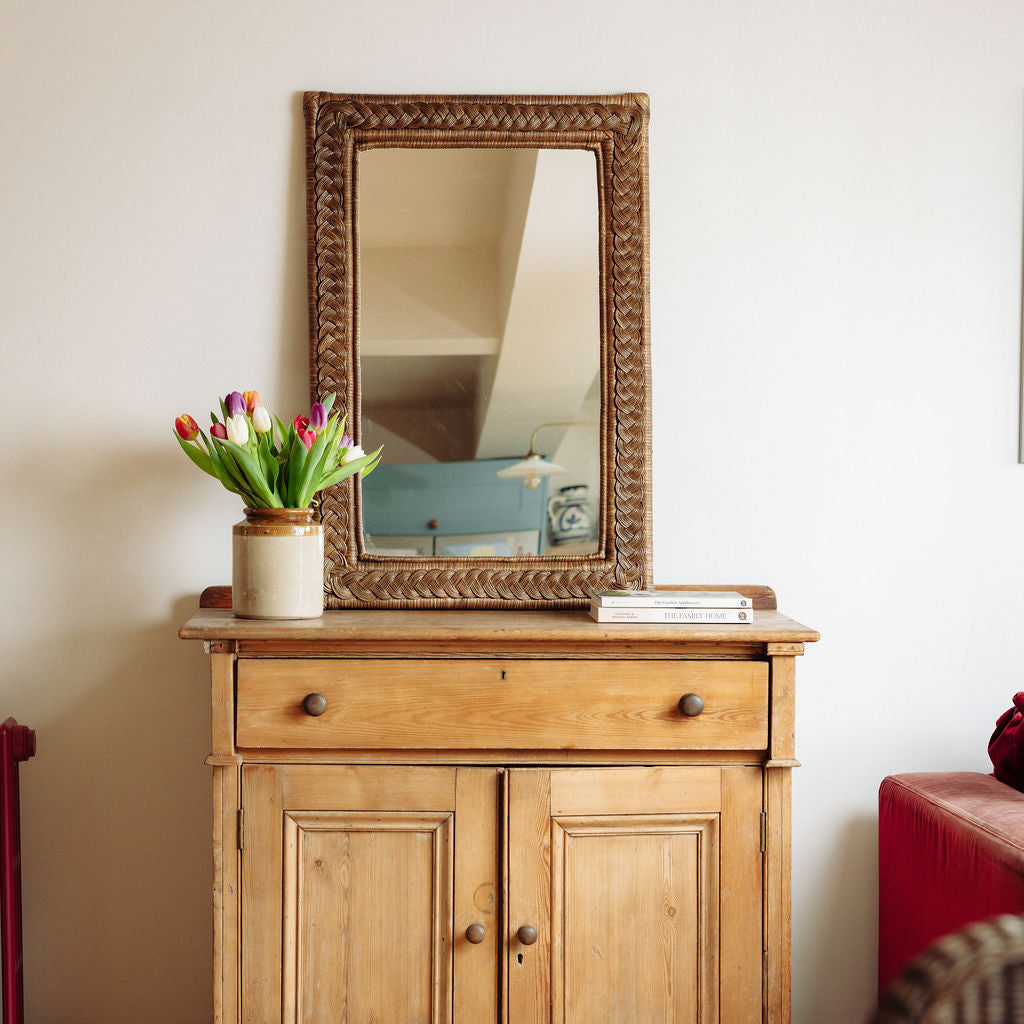 Serena Rattan Mirror, Rectangular