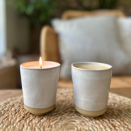 Recycled Wax Coffee Cup Candle - Olivewood + Bergamot