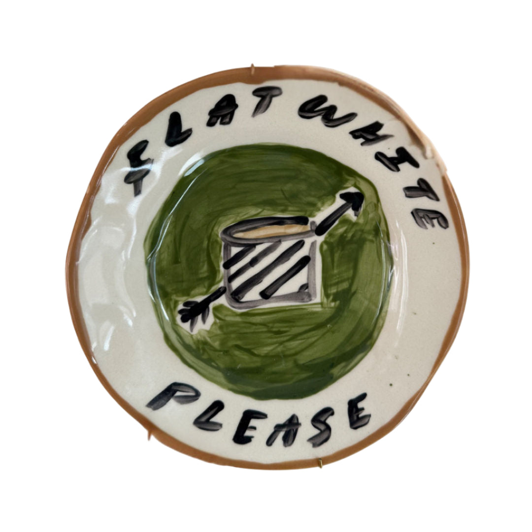 Flat White Please Decorative Plate