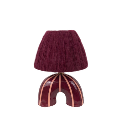 'Me' Table Lamp - Maroon Stripes