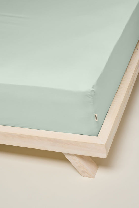 Sateen Organic Cotton Fitted Sheet - Spring Blue