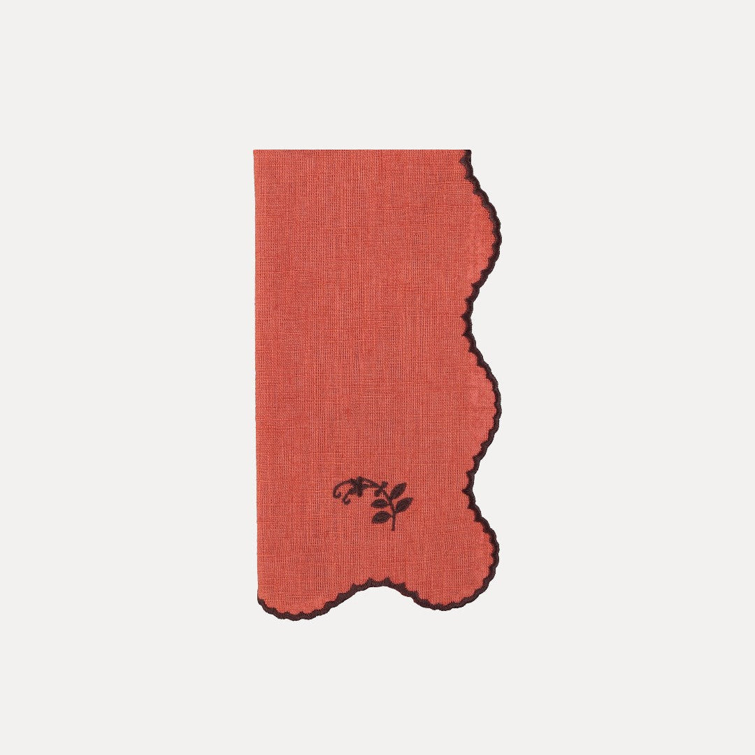 Jasmim Napkin, Terracotta with Brown