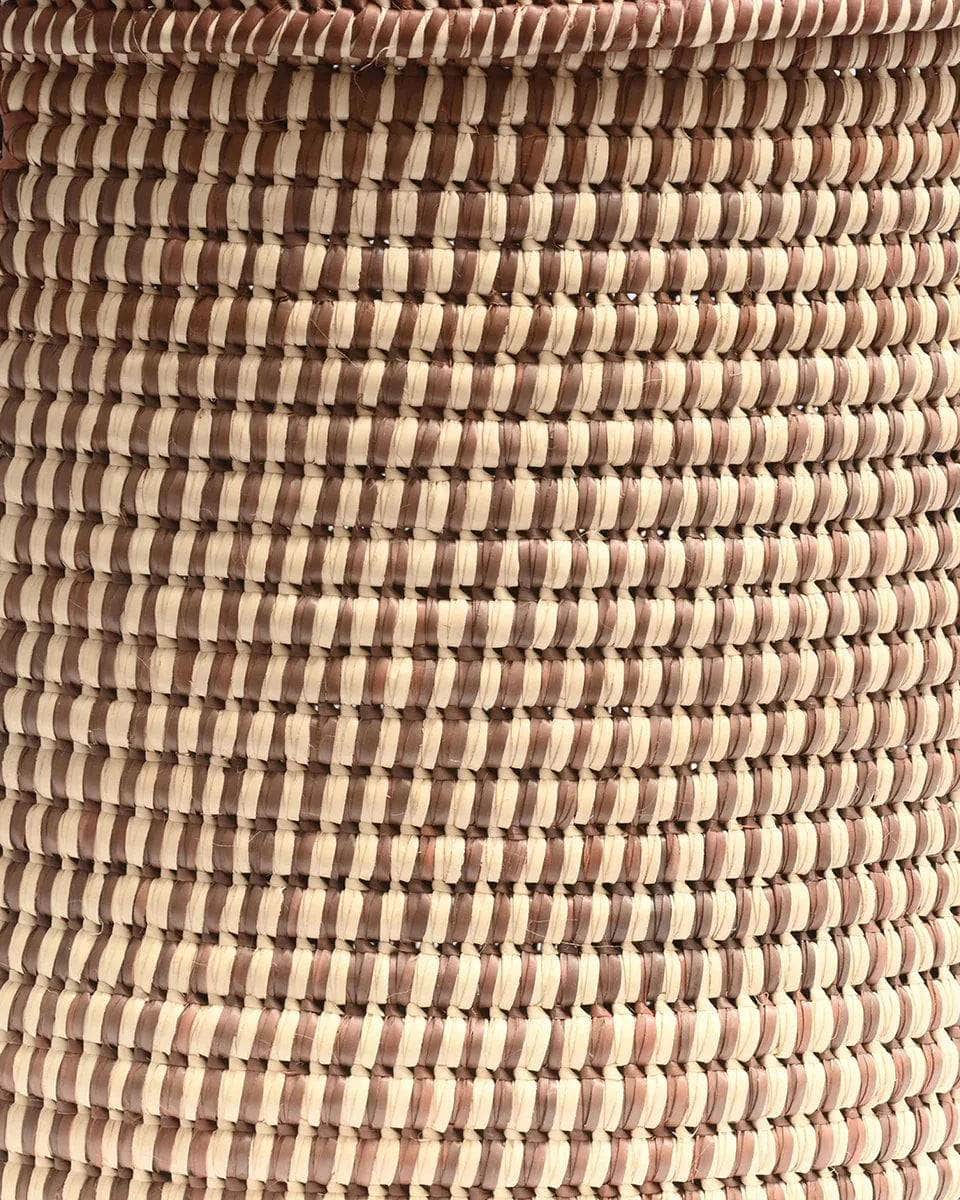 DHIDI: Mocha Checked Laundry Basket