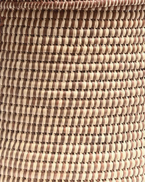 DHIDI: Mocha Checked Laundry Basket