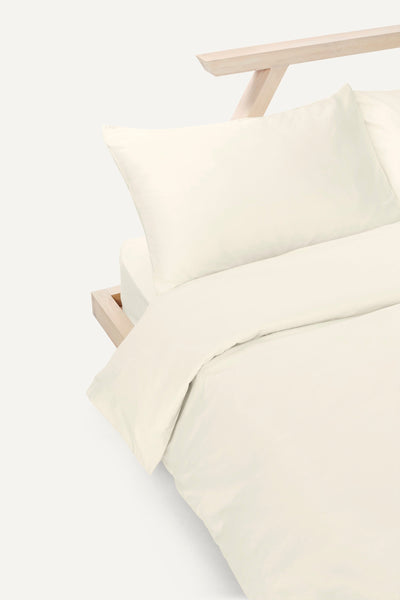 Sateen Organic Cotton Duvet Cover - Iridescent Ivory