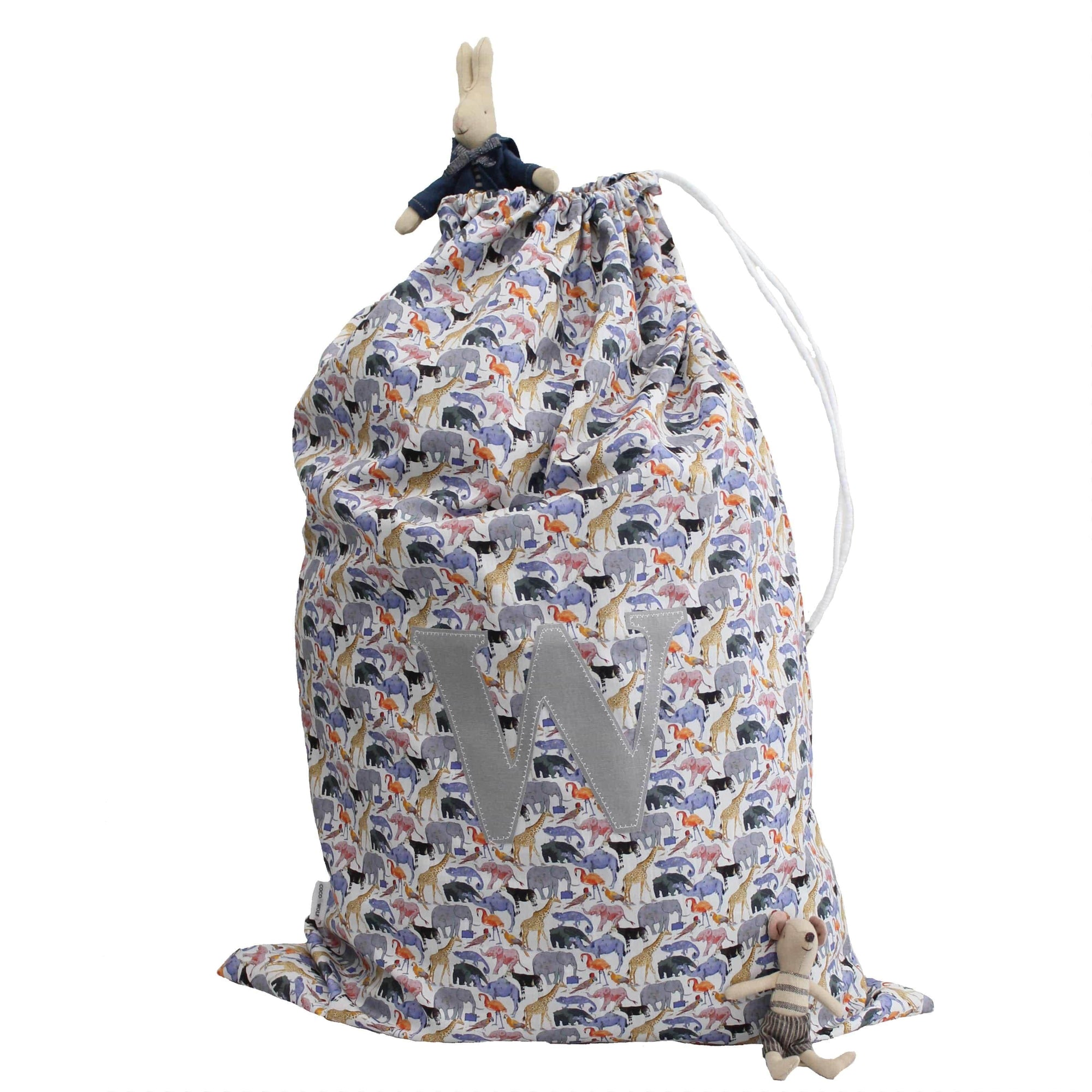 Storage Sack Made With Liberty Fabric Queue For The Zoo