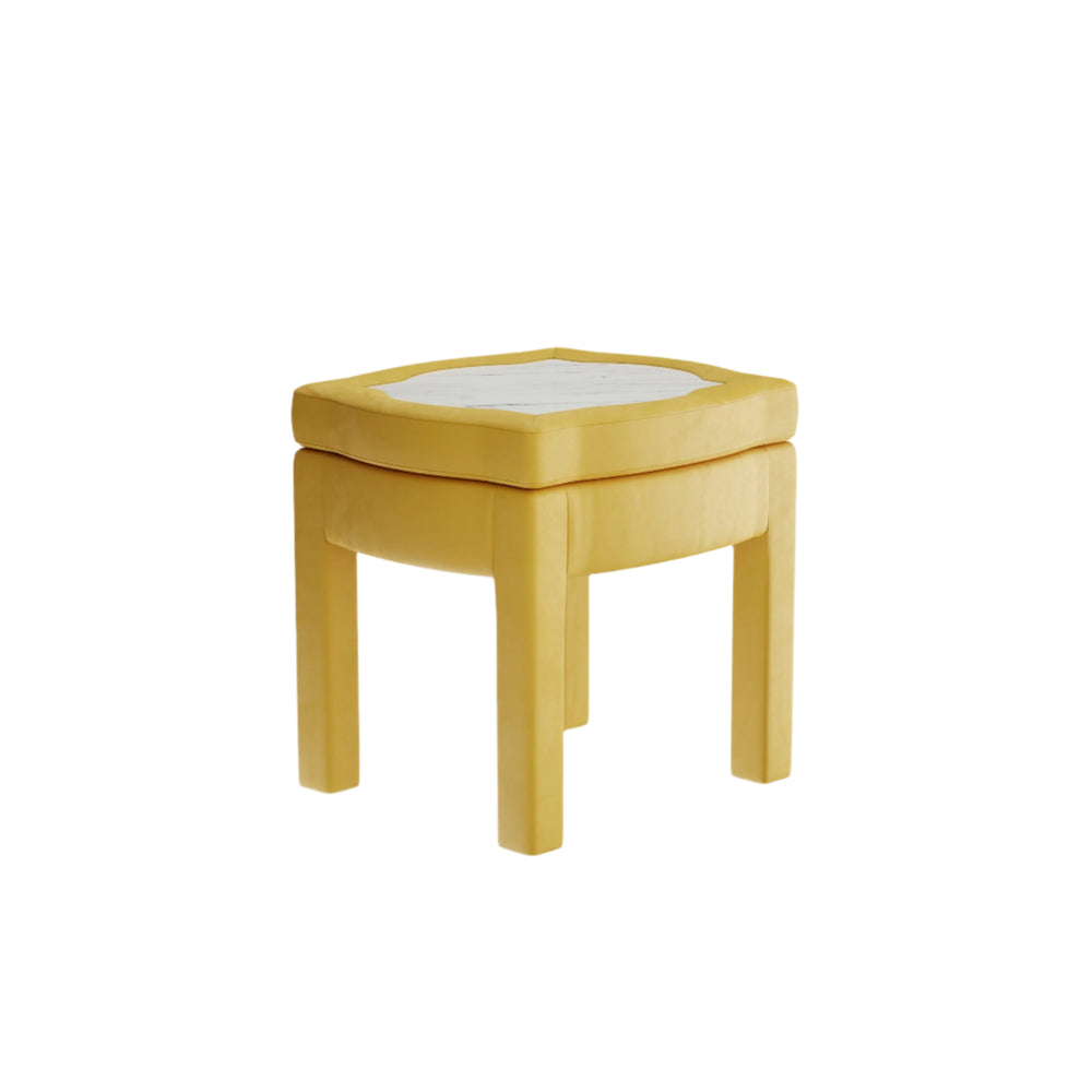 Piero Footstool, Daffodil Velvet