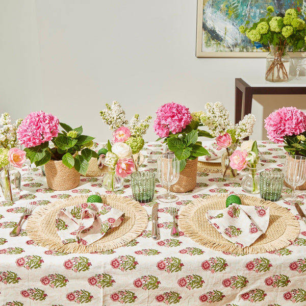 Elia Woven Rattan Round Fringed Placemats (set of 4)