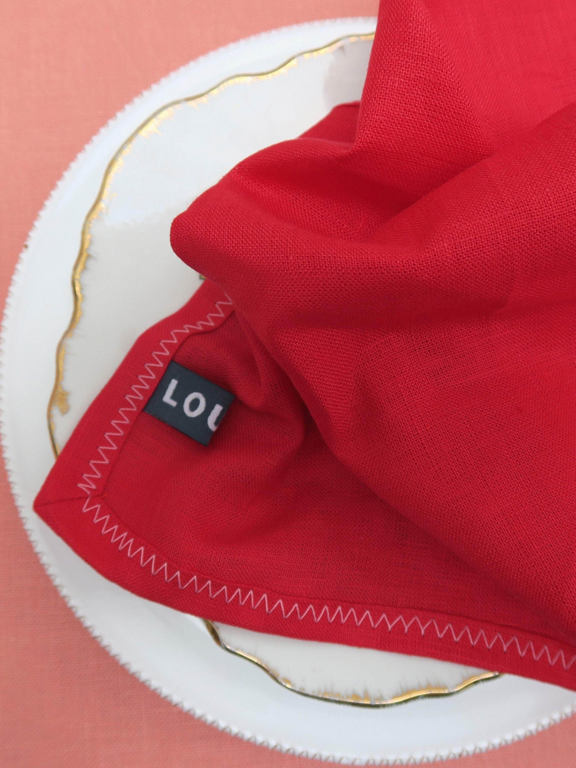 Irish Linen Napkin - Red