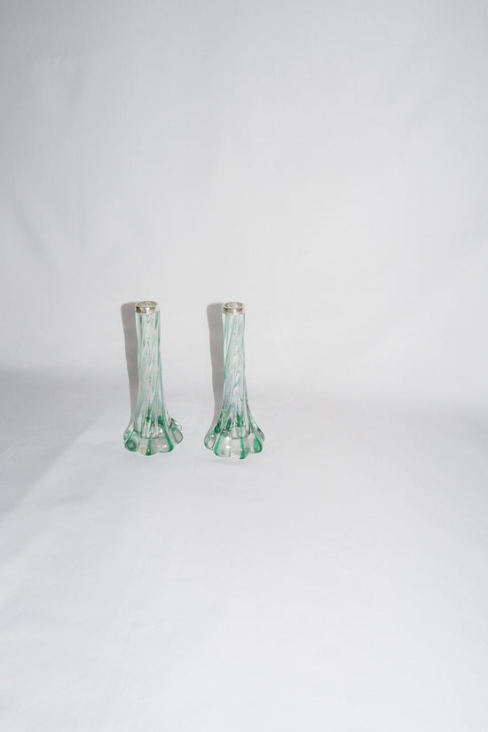 Glass and Silver Bud Vases