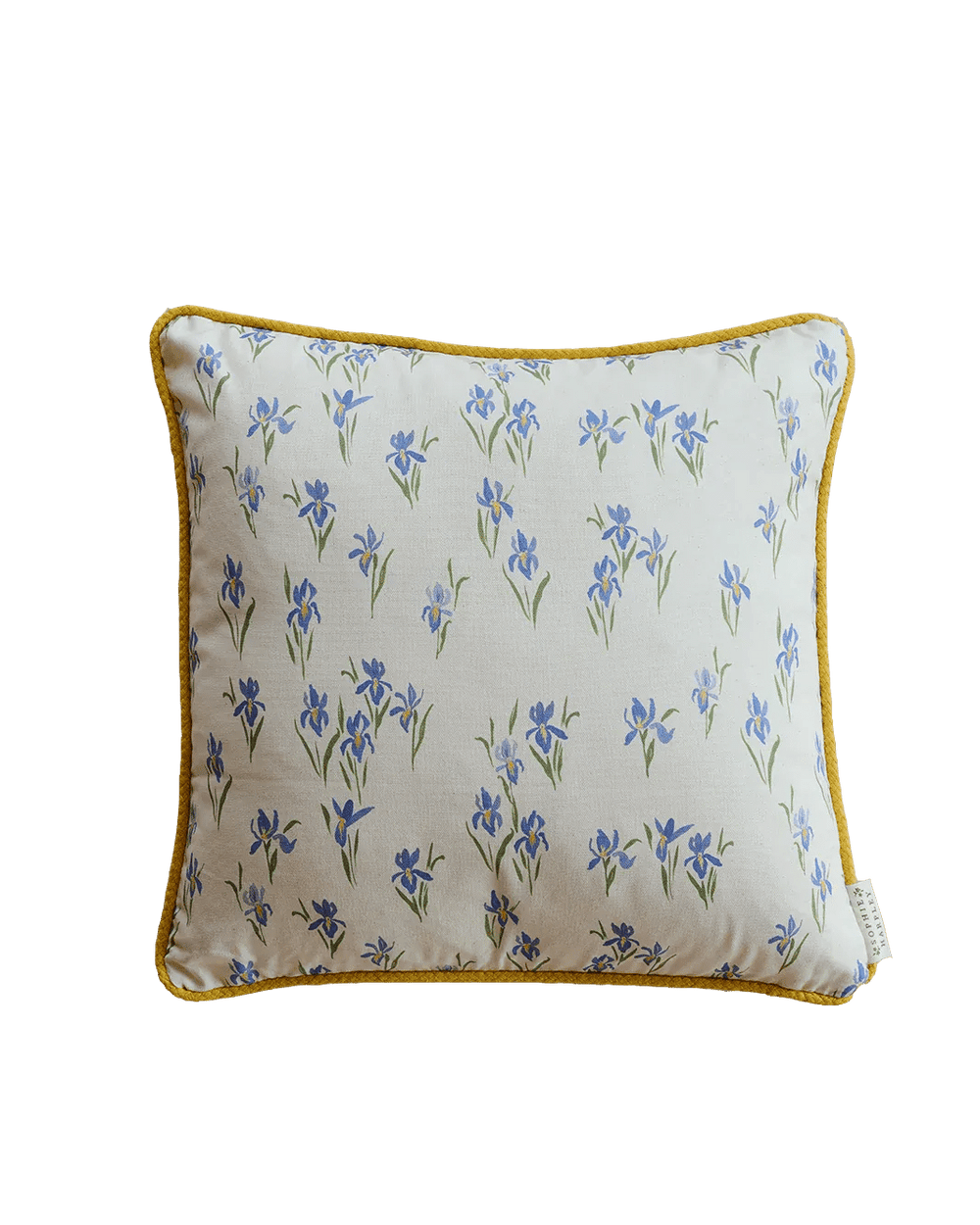 Iris, Yellow Piped Cushion