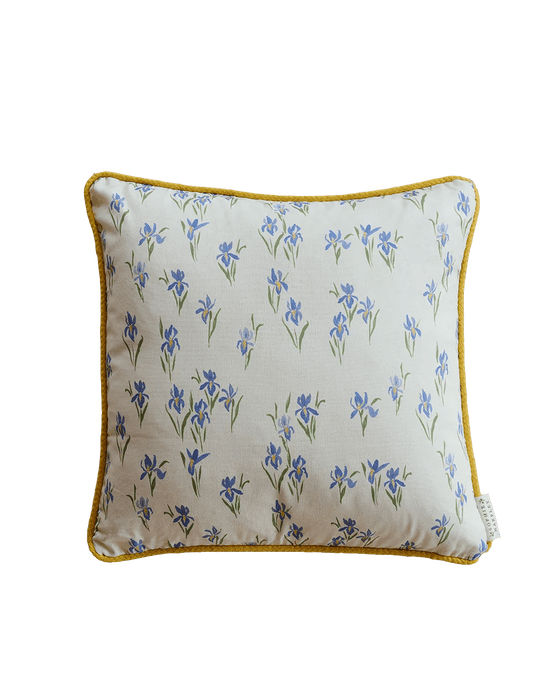 Iris, Yellow Piped Cushion