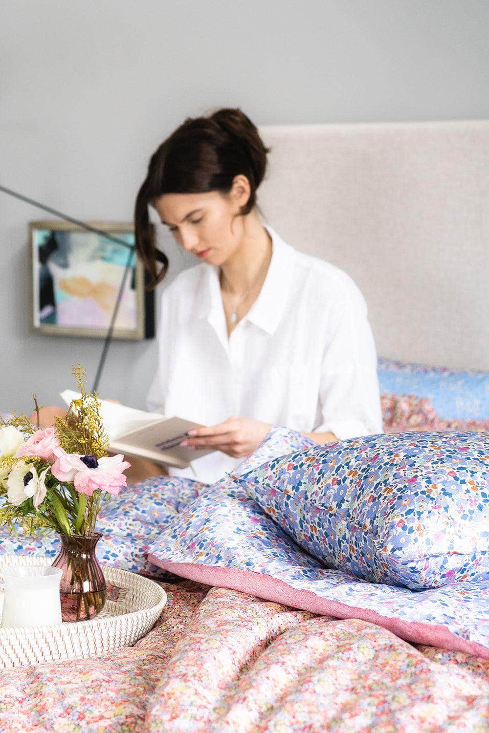 Silk Pillowcase Made With Liberty Fabric Betsy Lavender