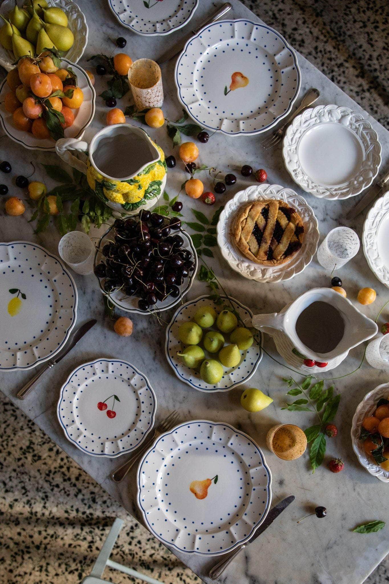 Tutti Frutti Polka Dot Dinner Plate, Lemon, Set Of 4