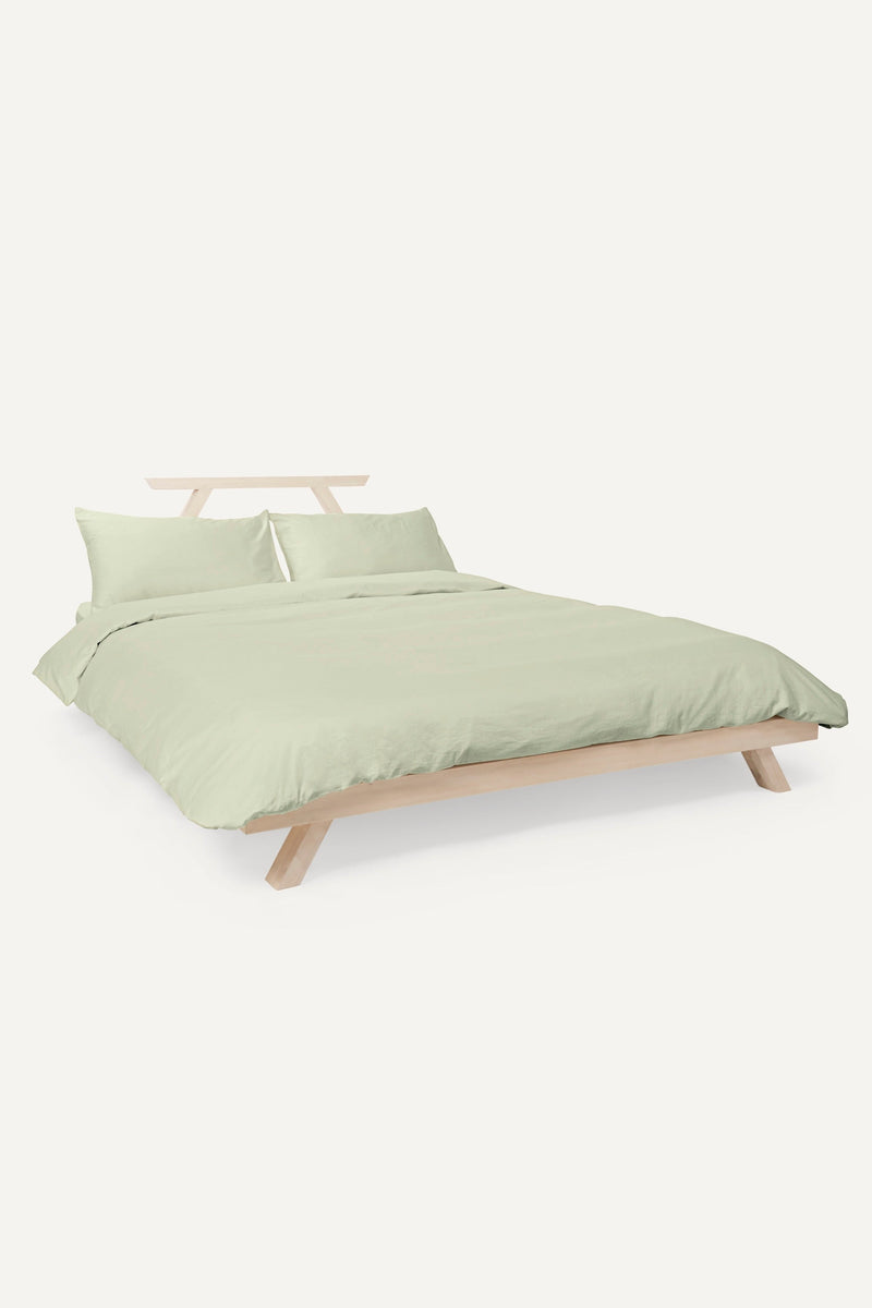Sateen Organic Cotton Duvet Cover - Solstice Green