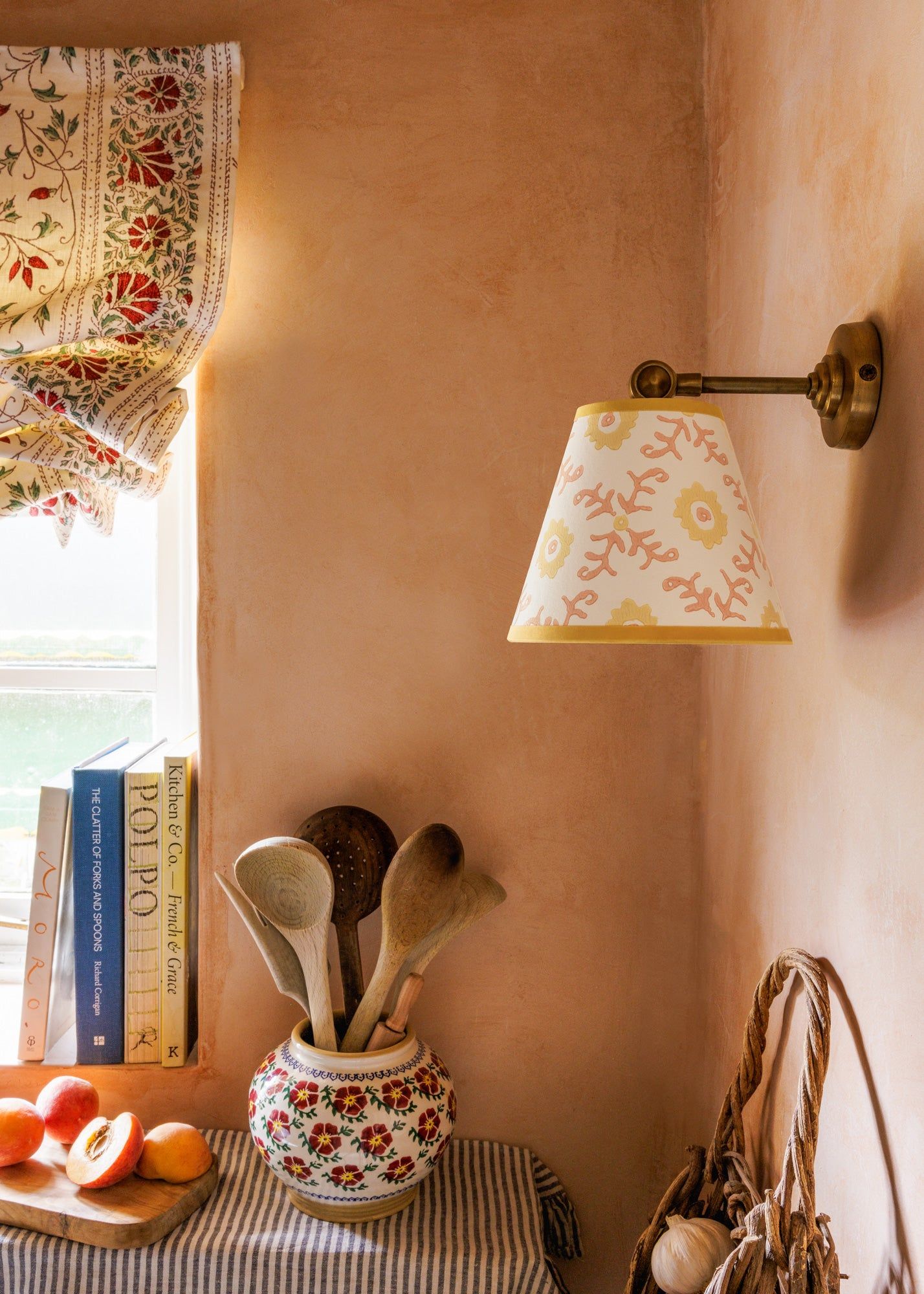 Folk Flower Mini Lampshade - Yellow / Terracotta