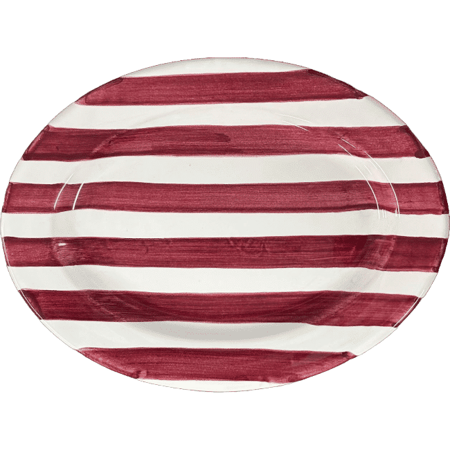Bordeaux Striped Oval Platter 25cm