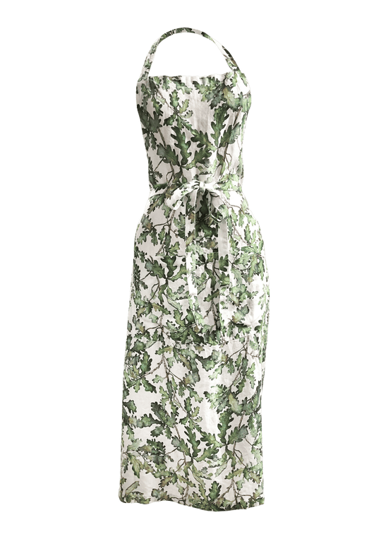 Oak Leaf Printed Linen Apron