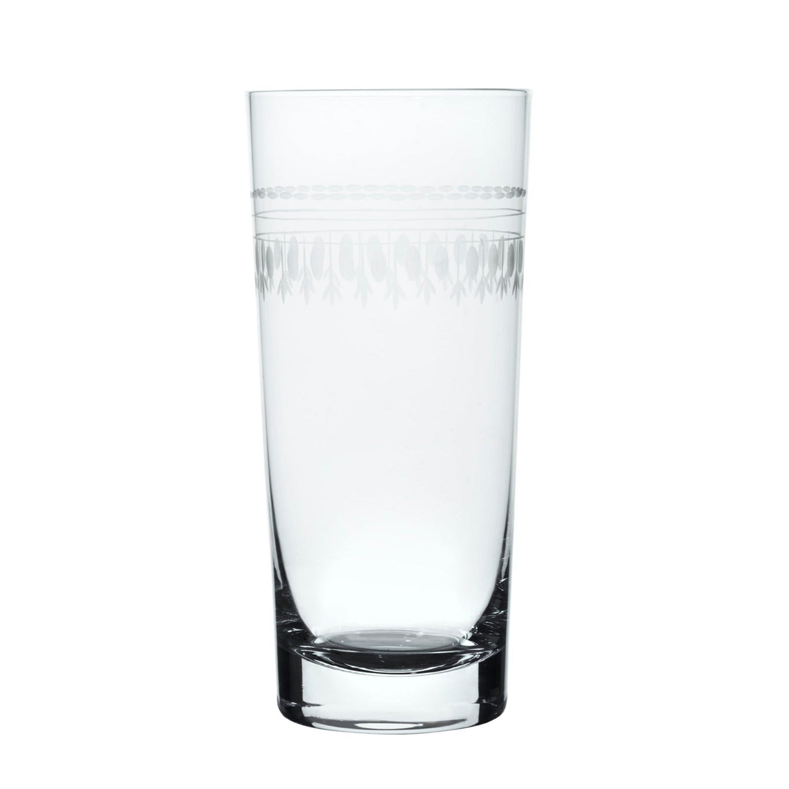 A Set Of Four Crystal Highballs with Ovals Design