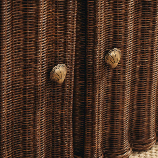 Chunky Shell Knob, Antique Brass