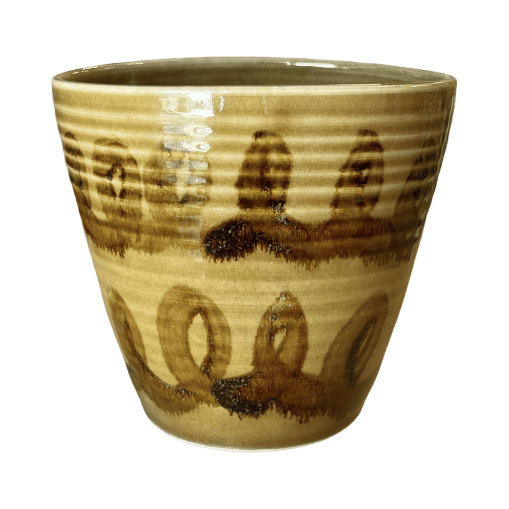 Honey Glaze Oval Vase #1