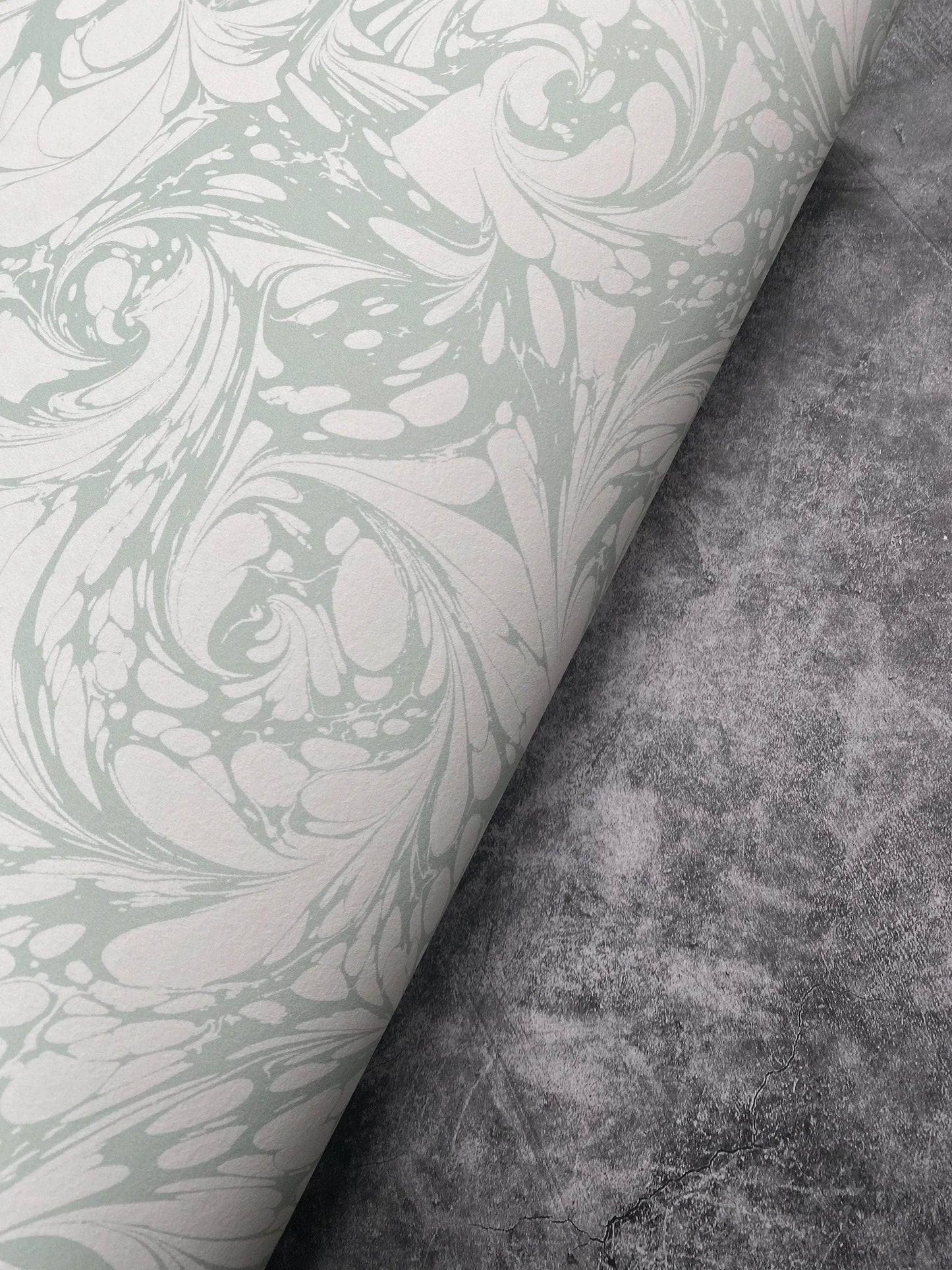 Marbled Wallpaper - 'Flourish' Col: Willow - Non-Woven