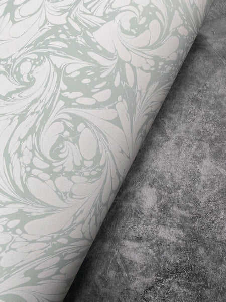 Marbled Wallpaper - 'Flourish' Col: Willow - Non-Woven