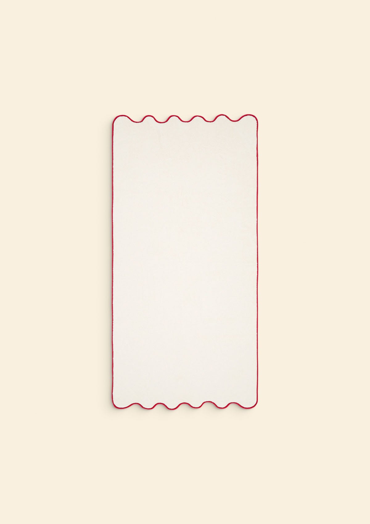 Ivory & Bordeaux Cotton Wavy Bath Towel