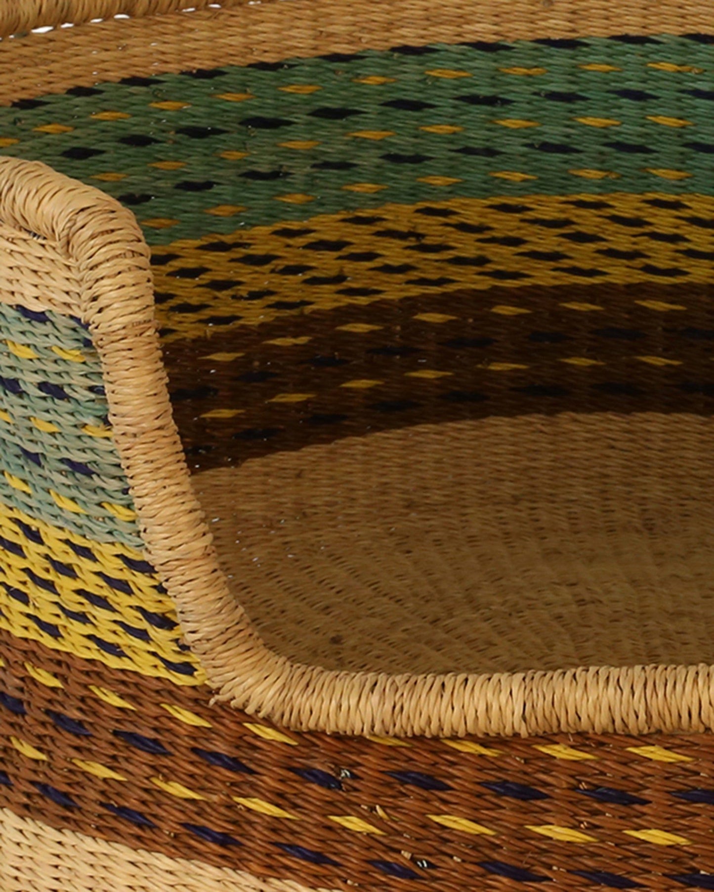 KUNTU: Blue, Brown and Yellow Dog Basket - Large