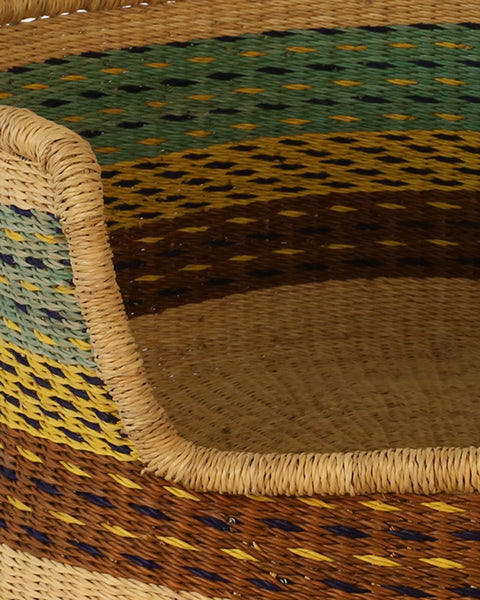 KUNTU: Blue, Brown and Yellow Dog Basket - Large