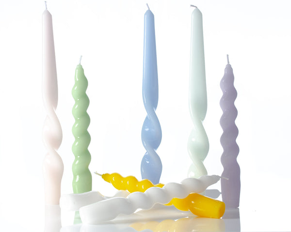 Twisted Taper Candle | Ice White