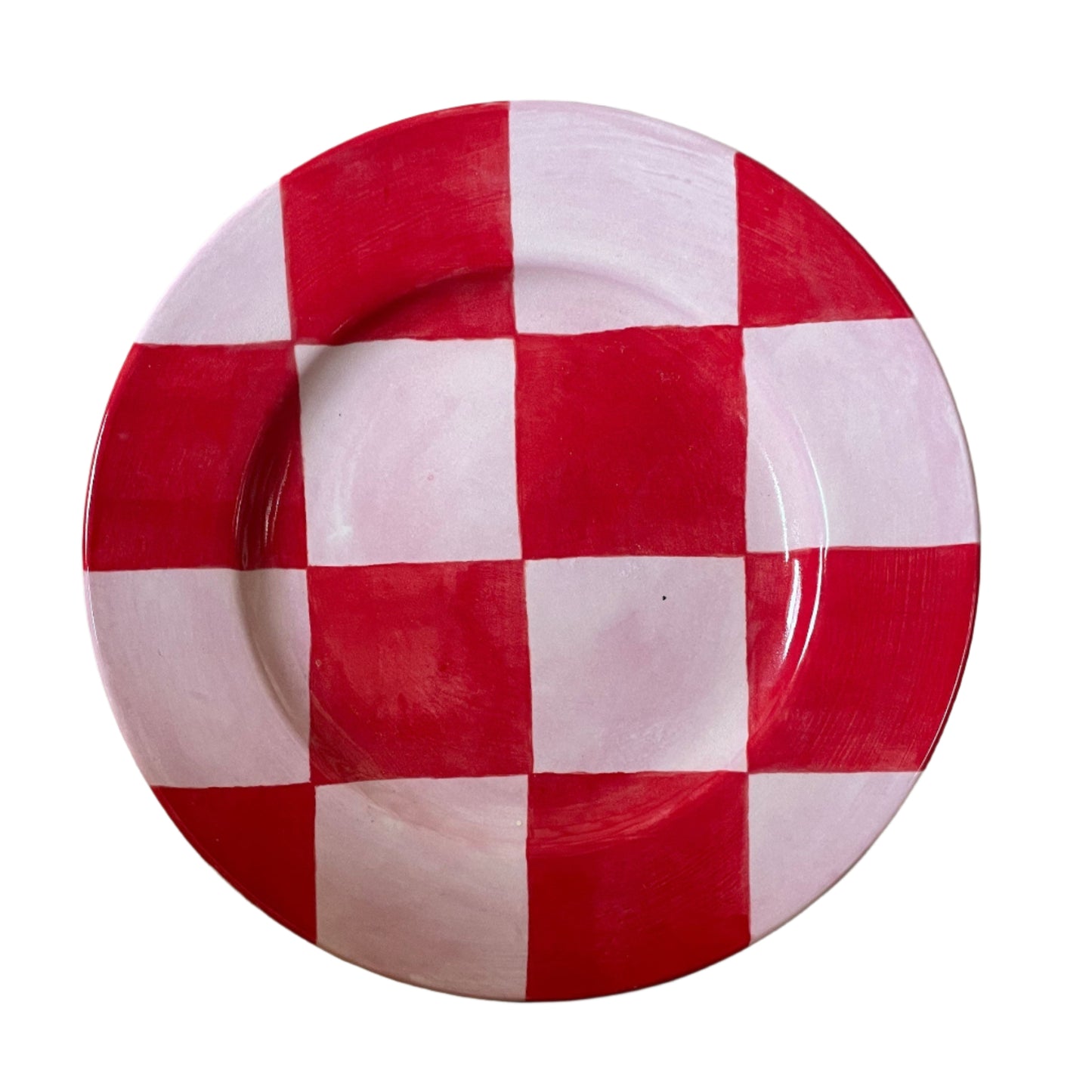 Big Checkmate Plate, Red & Pink