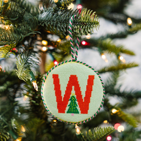 Needlepoint Monogram Ornament - W