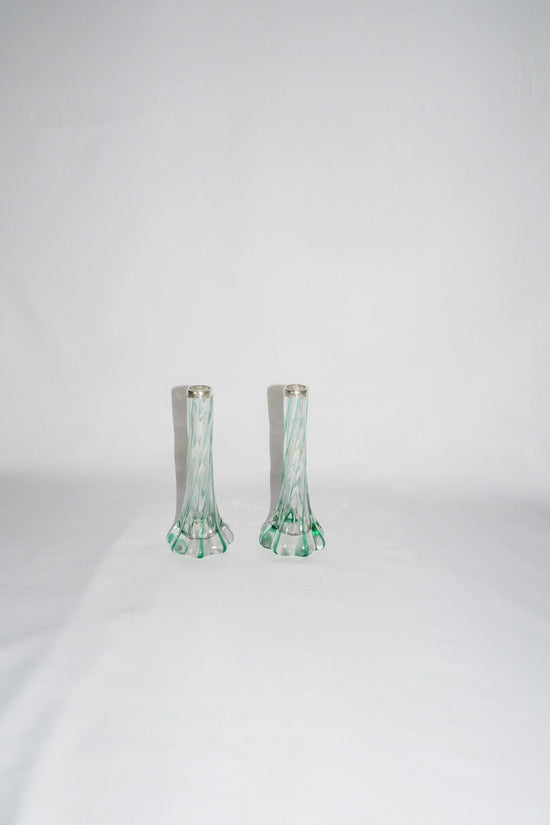 Glass and Silver Bud Vases