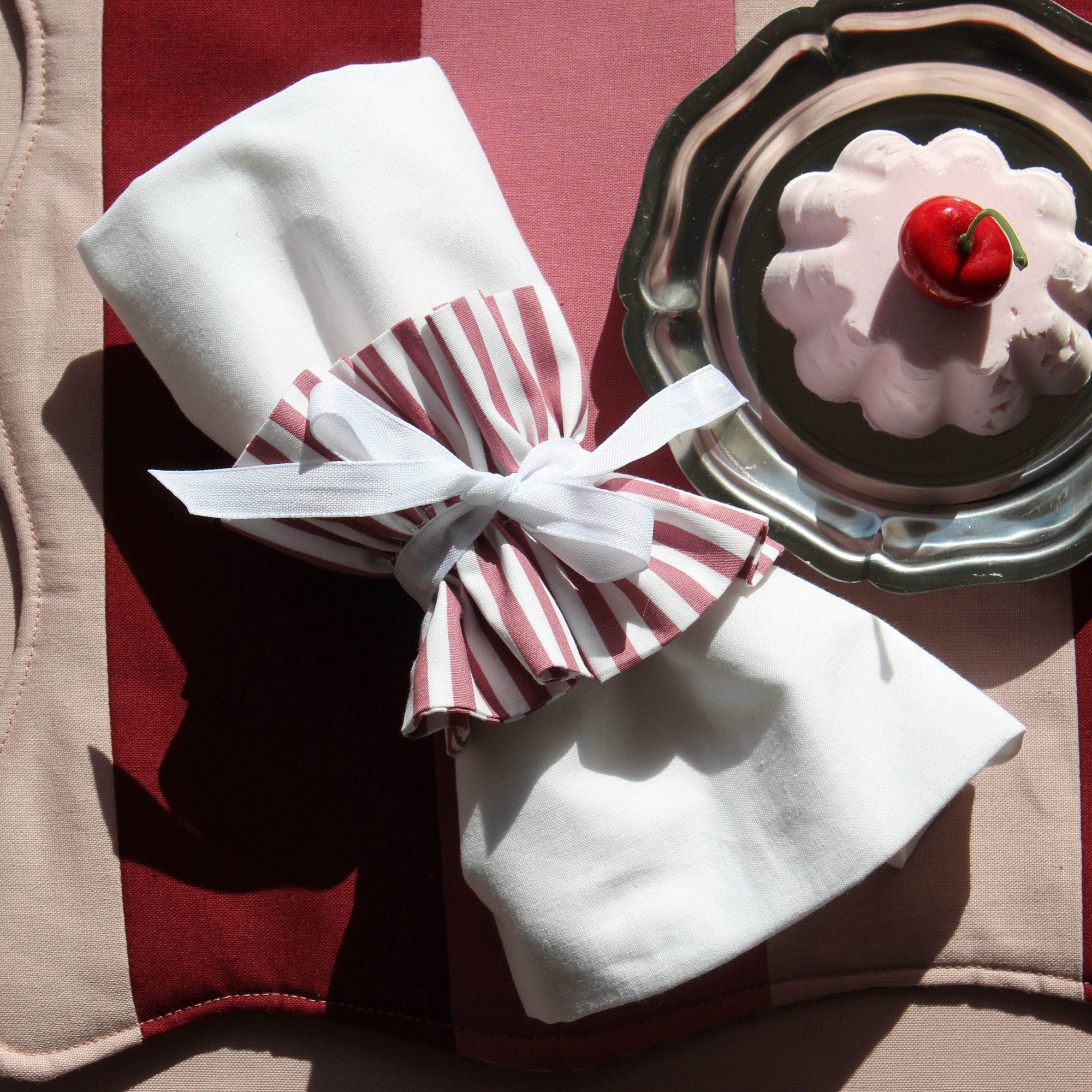 Ruffle Napkin Ring Pink Set Of Two