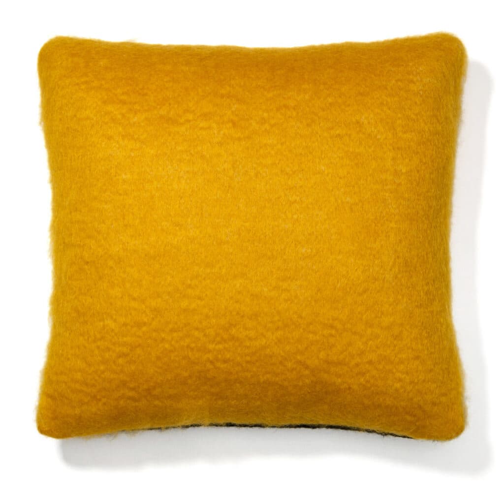 Viso Mohair Pillow White, Yellow and Black Colour Block