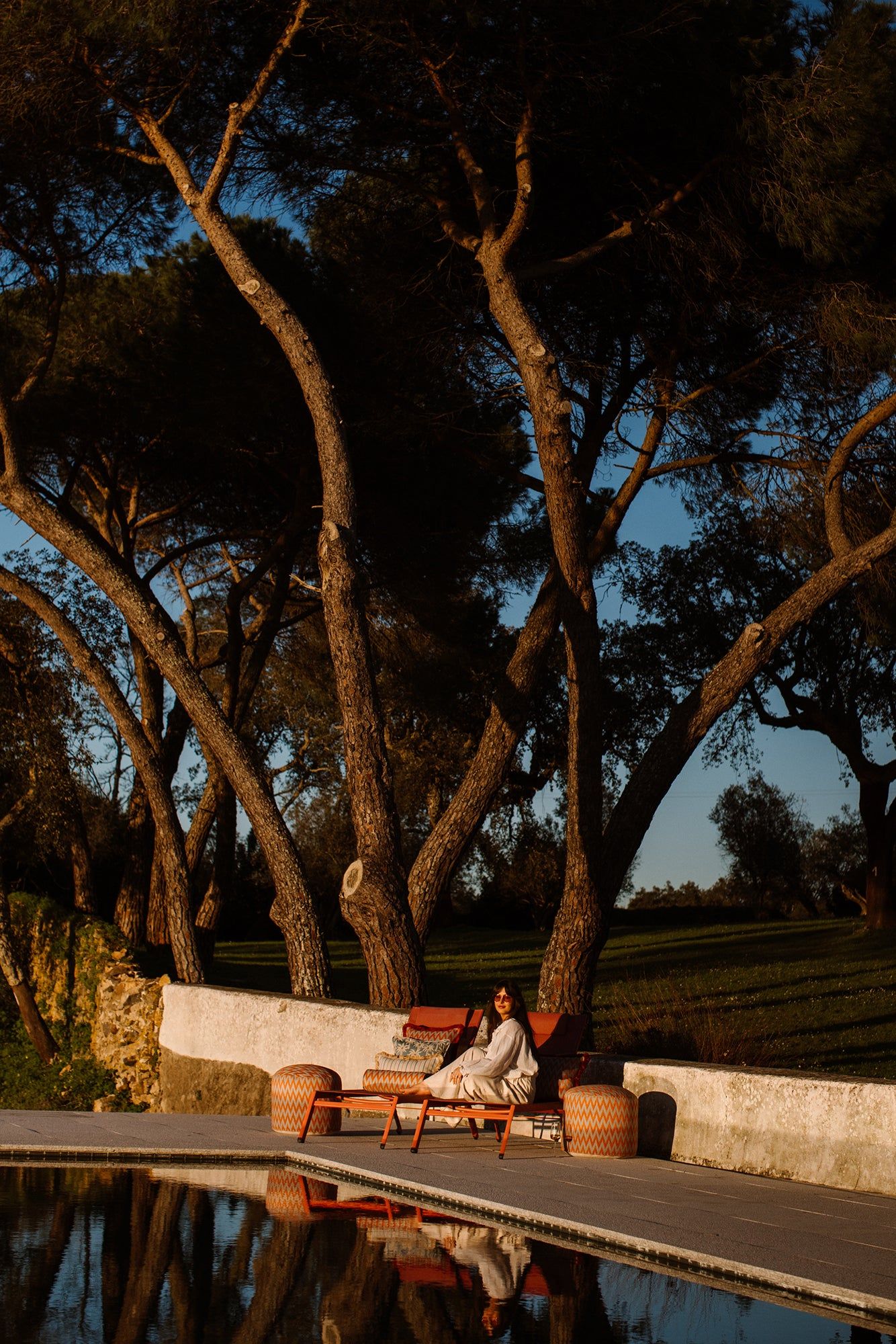 All-season Pouf Rosita Ice & Orange