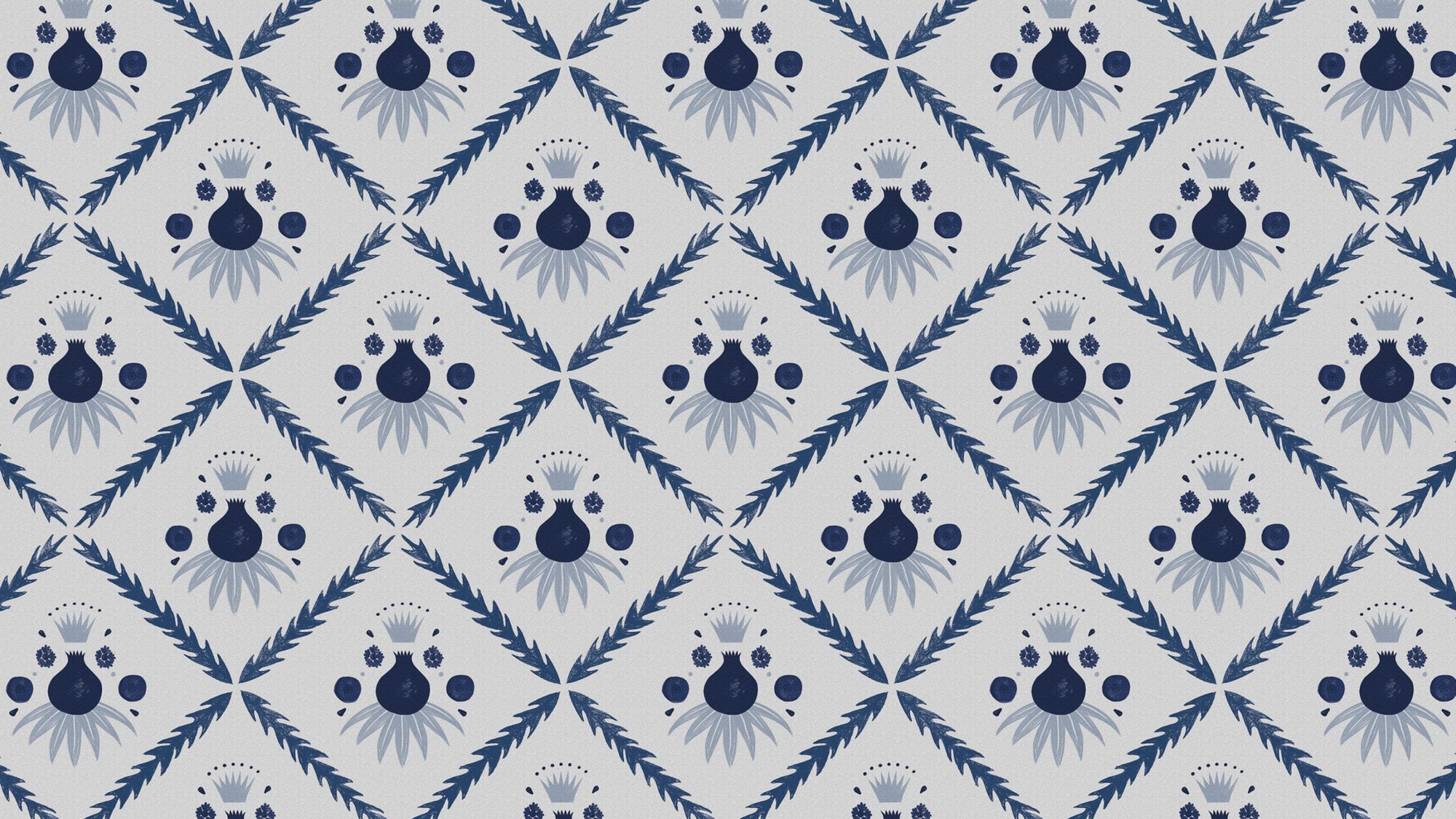 Pome Wallpaper, Oxford Blue, Roll
