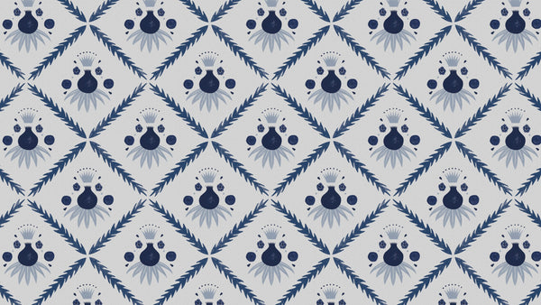 Pome Wallpaper, Oxford Blue, Roll