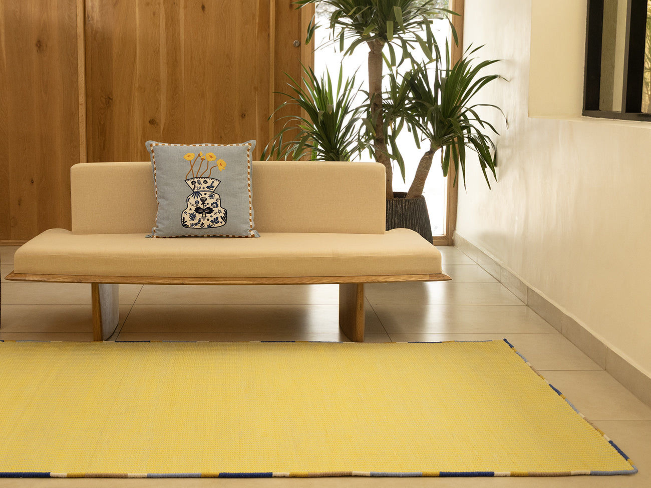 Flatweave Rug - Yellow & Green