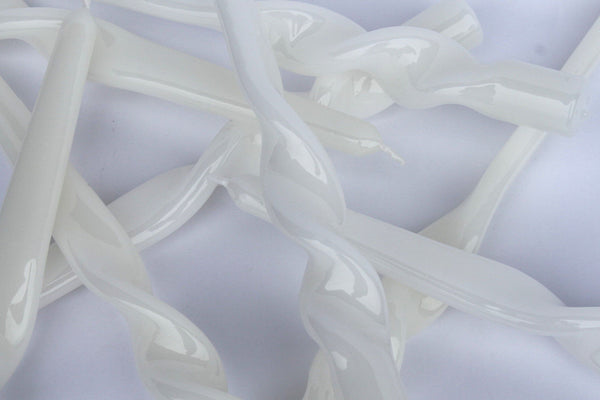 Twisted Taper Candle | Ice White