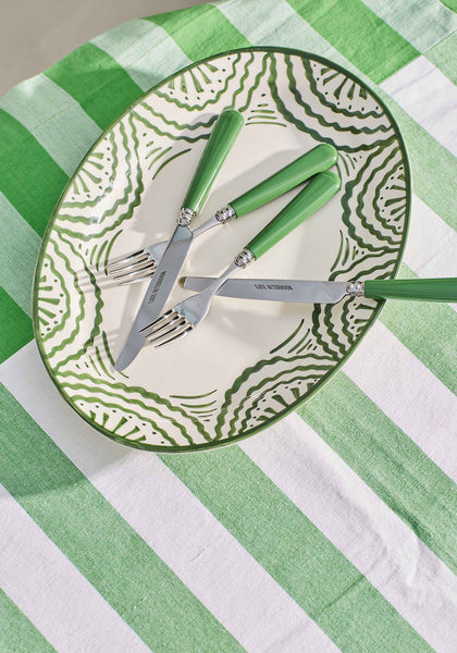 16-Piece Green Cutlery Set