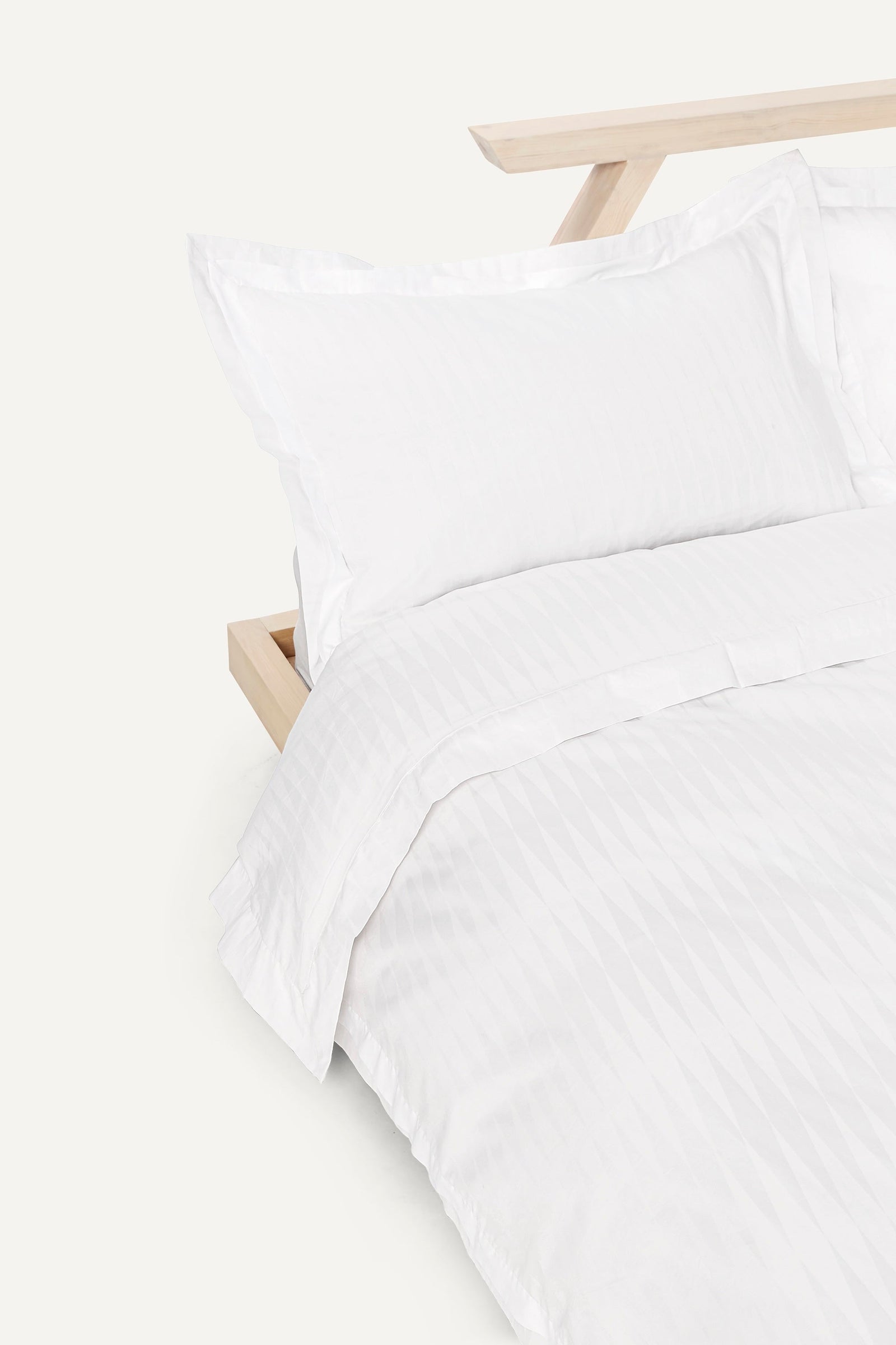 Jacquard Organic Cotton Duvet Cover - Pure White
