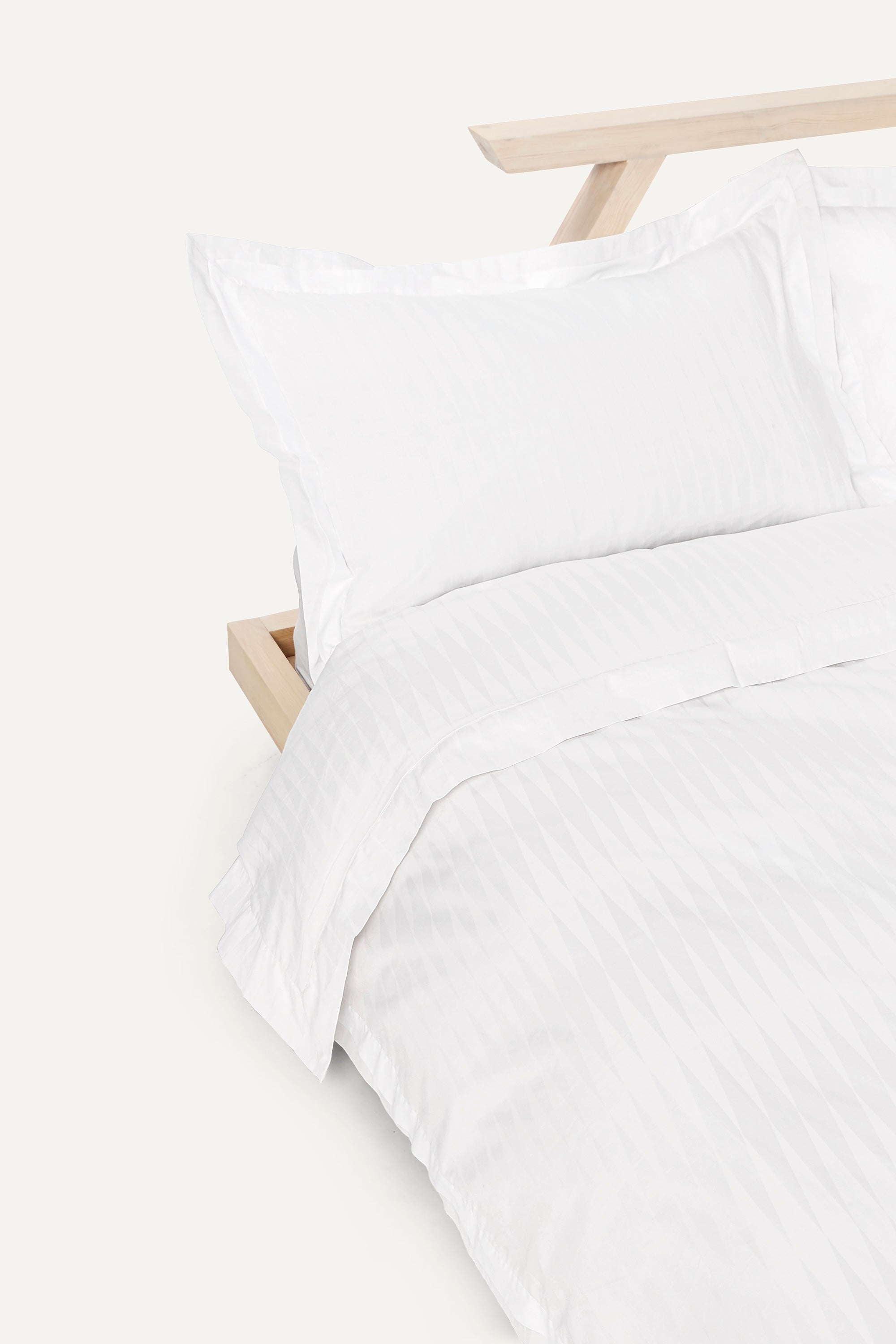 Jacquard Organic Cotton Duvet Cover - Pure White