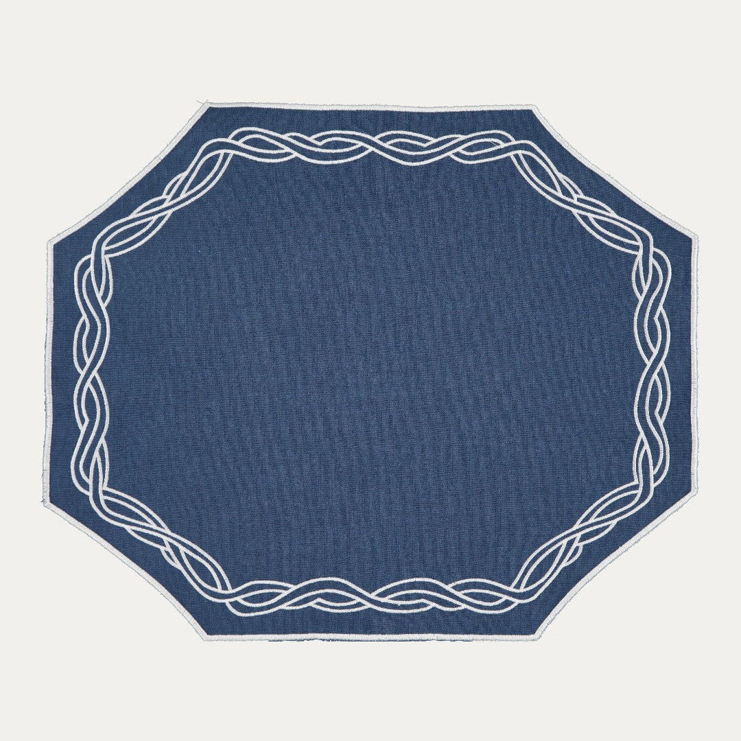 Corda Placemat, Blue and White