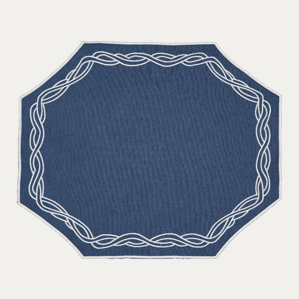 Corda Placemat, Blue and White
